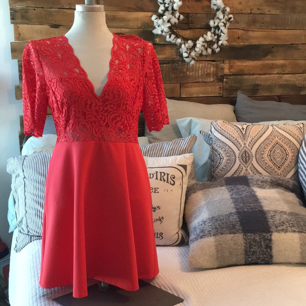 Zara Red Lace Dress